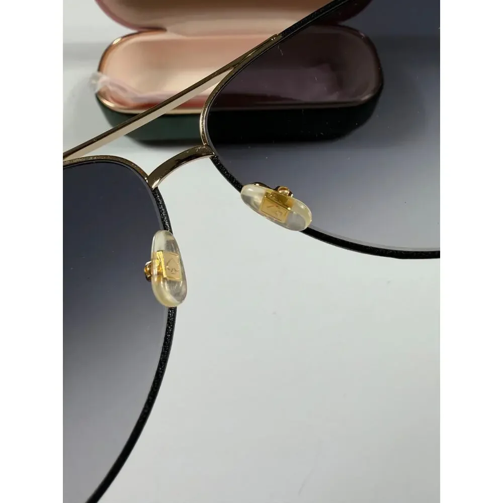 Kate Spade Amarissa Aviator Sunglasses Black Gold Gradient Lens